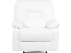 Faux Leather Manual Recliner Living Room Set White Bergen