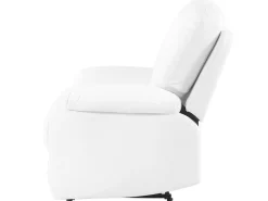 Faux Leather Manual Recliner Living Room Set White Bergen
