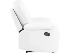Faux Leather Manual Recliner Living Room Set White Bergen