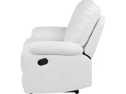 Faux Leather Manual Recliner Living Room Set White Bergen