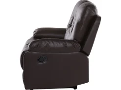 Faux Leather Manual Recliner Living Room Set Brown Bergen