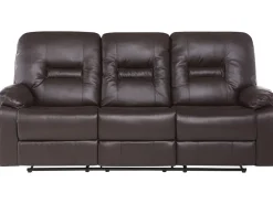 Faux Leather Manual Recliner Living Room Set Brown Bergen