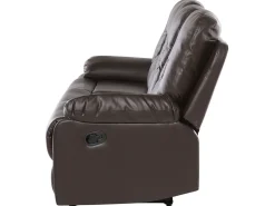 Faux Leather Manual Recliner Living Room Set Brown Bergen
