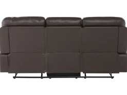 Faux Leather Manual Recliner Living Room Set Brown Bergen