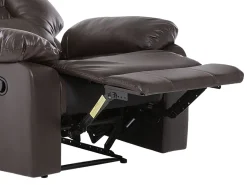 Faux Leather Manual Recliner Living Room Set Brown Bergen