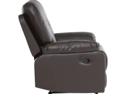 Faux Leather Manual Recliner Living Room Set Brown Bergen