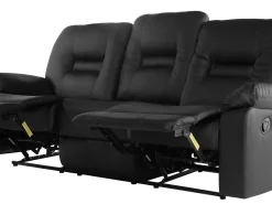 Faux Leather Manual Recliner Living Room Set Black Bergen