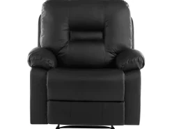 Faux Leather Manual Recliner Living Room Set Black Bergen