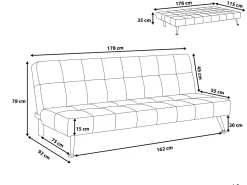 Faux Leather Sofa Bed Black Olsker
