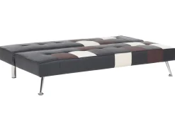 Faux Leather Sofa Bed Black Olsker