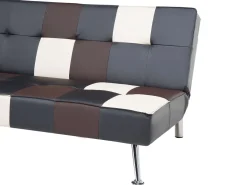 Faux Leather Sofa Bed Black Olsker