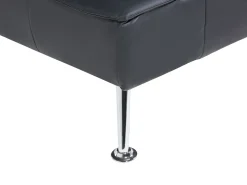 Faux Leather Sofa Bed Black Olsker