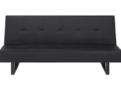 Faux Leather Sofa Bed Black Derby