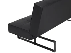 Faux Leather Sofa Bed Black Derby