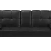 Faux Leather Sofa Bed Black Roxen
