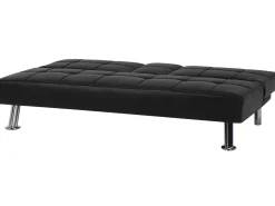 Faux Leather Sofa Bed Black Roxen