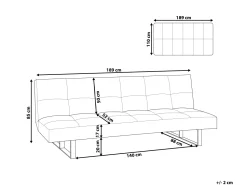 Faux Leather Sofa Bed White Derby
