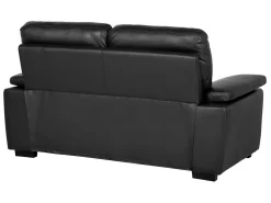 Faux Leather Sofa Set Black Vogar