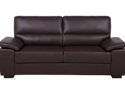Faux Leather Sofa Set Brown Vogar