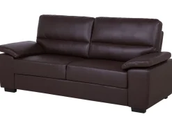 Faux Leather Sofa Set Brown Vogar