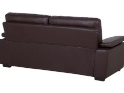Faux Leather Sofa Set Brown Vogar