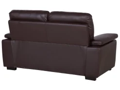 Faux Leather Sofa Set Brown Vogar