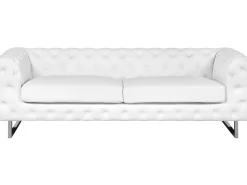 Faux Leather Sofa Set White Vissland