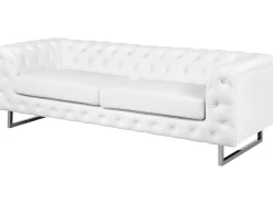 Faux Leather Sofa Set White Vissland