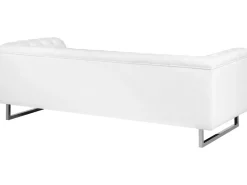Faux Leather Sofa Set White Vissland