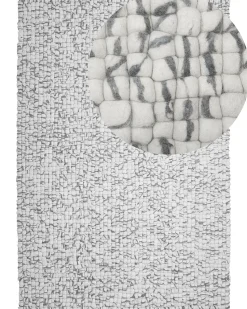 Filzkugelteppich Hellgrau 160 X 230 Cm Amdo