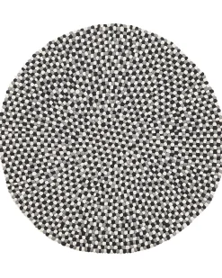 Filzkugelteppich Wolle Mehrfarbig O 140 Cm Abstarktes Muster Kurzflor Penek