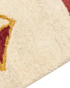 Gabbeh Teppich Wolle Beige 160 X 230 Cm Geometrisches Muster Hochflor Misinli