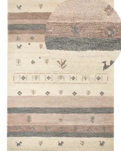 Gabbeh Teppich Wolle Beige / Hellbraun 160 X 230 Cm Hochflor Karli