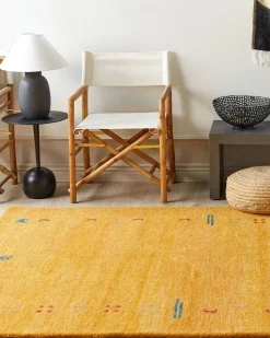 Gabbeh Teppich Wolle Gelb 160 X 230 Cm Hochflor Akalan