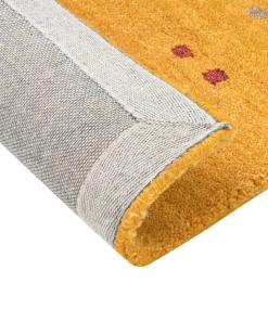 Gabbeh Teppich Wolle Gelb 160 X 230 Cm Hochflor Akalan