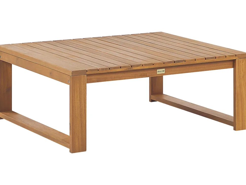 Garten Beistelltisch Akazienholz Hellbraun 90 X 75 Cm Timor Ii