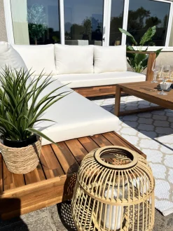 Garten Beistelltisch Akazienholz Hellbraun 90 X 75 Cm Timor Ii