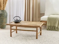 Garten Beistelltisch Bambusholz Hellbraun 80 X 45 Cm Todi