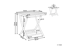 Garten Beistelltisch Bambusholz 70 X 70 Cm Klappbar Molise