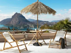 Garten Beistelltisch Mit Sonnenschirm Bambusholz Seegras Molise