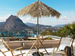 Garten Beistelltisch Mit Sonnenschirm Bambusholz Seegras Molise