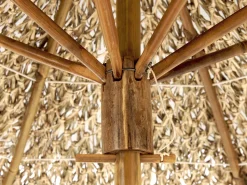 Garten Beistelltisch Mit Sonnenschirm Bambusholz Seegras Molise
