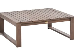 Garten Beistelltisch Zertifiziertes Akazienholz Dunkelbraun 90 X 75 Cm Timor Ii