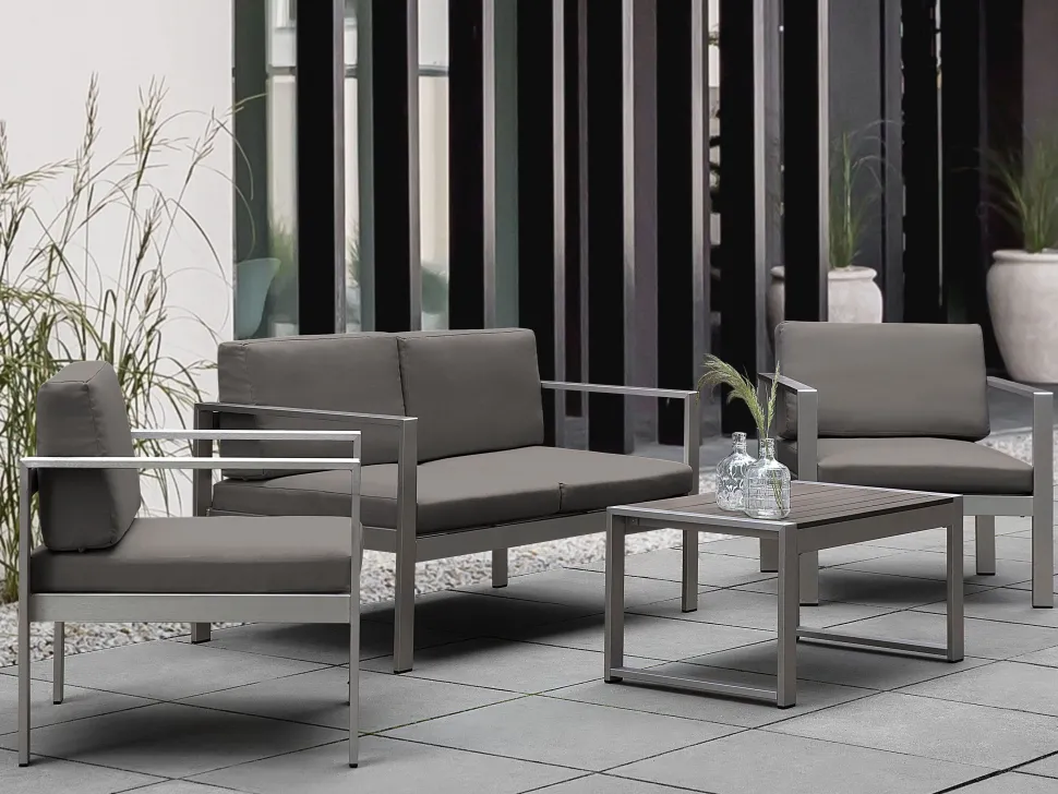 Garten Couchtisch Aluminium Dunkelgrau 90 X 50 Cm Salerno