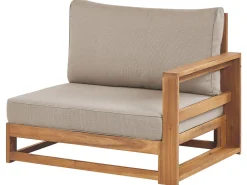 Garten Ecksofa Akazienholz Hellbraun 2-Sitzer Auflagen Taupe Timor Ii