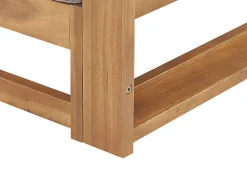 Garten Ecksofa Akazienholz Hellbraun 2-Sitzer Auflagen Taupe Timor Ii