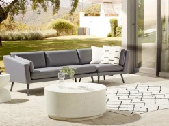 Garten Ecksofa Grau 3-Sitzer Rechte Seite Modular Loretello