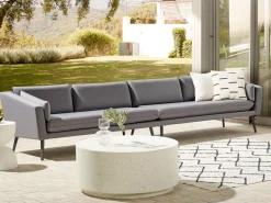 Garten Ecksofa Grau 4-Sitzer Modular Loretello