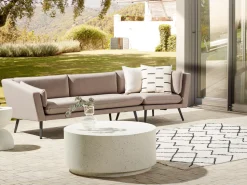 Garten Ecksofa Rechte Seite Beige 3-Sitzer Modular Loretello