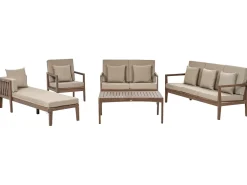 Garten Lounge-Set Zertifiziertes Akazienholz Dunkel 7 Sitzer Pataja